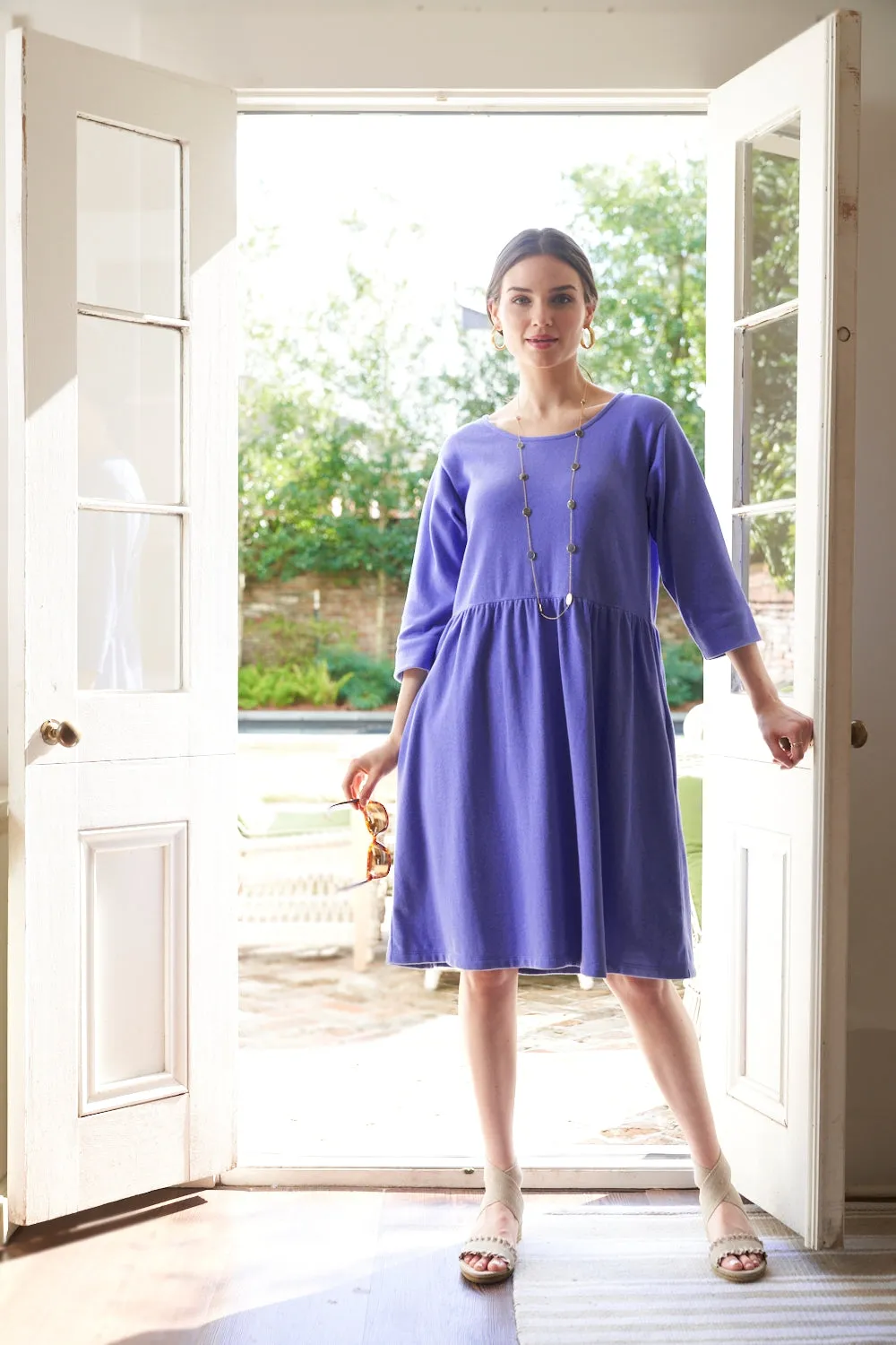 40” ¾ Sleeve Empire Waist Dress