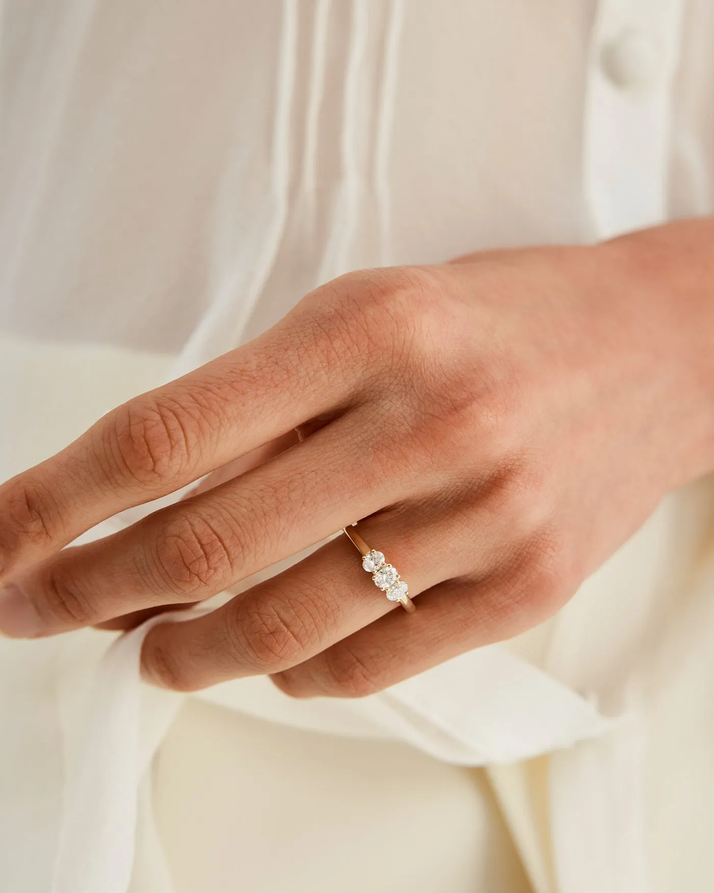Elegant Adrienne Trio Diamond Ring Set