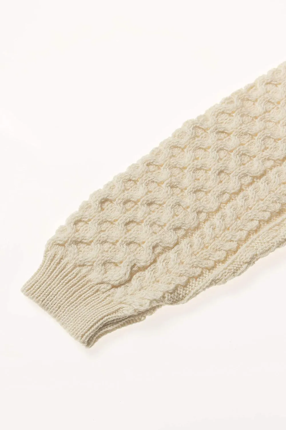 Aran Crafts Unisex Irish Cable Knitted Crew Neck Sweater (100% Merino Wool)