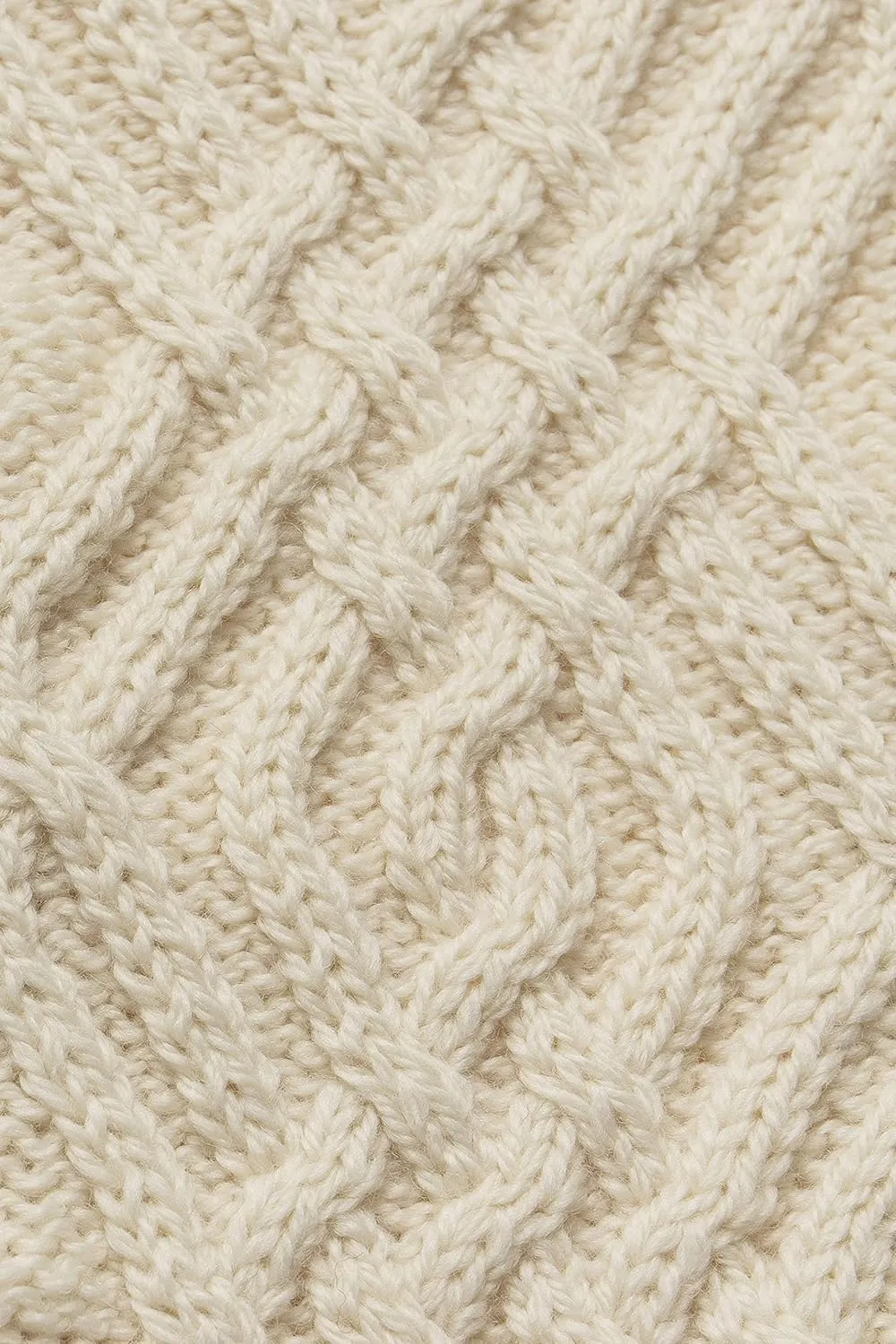 Aran Crafts Women's Irish Cable Knitted Wool Side Zip Cardigan (100% Merino Wool)