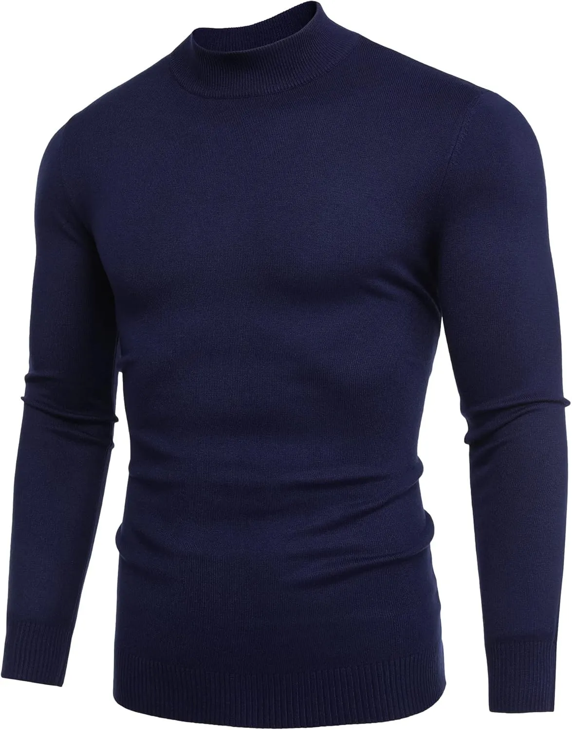 Babioboa Men's Mock Turtleneck Sweater Slim Fit Half Turtleneck Long Sleeve Knit Pullover Thermal Casual Solid Knitwear