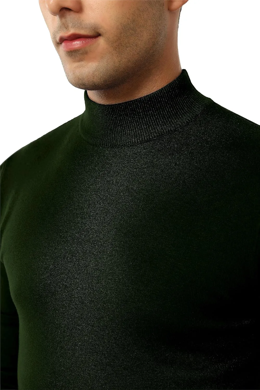 Babioboa Men's Mock Turtleneck Sweater Slim Fit Half Turtleneck Long Sleeve Knit Pullover Thermal Casual Solid Knitwear