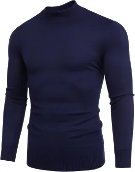 Babioboa Men's Mock Turtleneck Sweater Slim Fit Half Turtleneck Long Sleeve Knit Pullover Thermal Casual Solid Knitwear