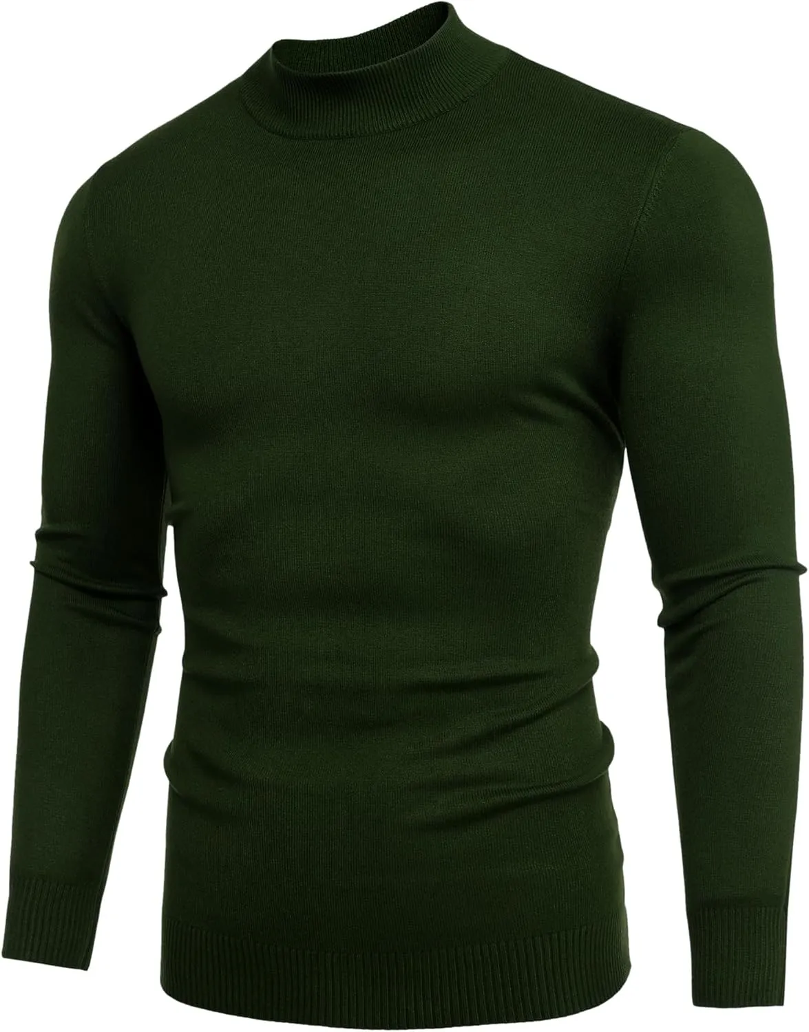 Babioboa Men's Mock Turtleneck Sweater Slim Fit Half Turtleneck Long Sleeve Knit Pullover Thermal Casual Solid Knitwear