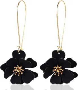 Black Daisy Flower Earrings, ValueBargain Black Flower Earrings Daisy Matte Floral Long Petal Drop Dangle Earrings for Women Boho Accessories, Suitable for Parties Wedding and Everyday Wear Black Daisy Flower Earrings, ValueBargain Black Flower Earrings Daisy Matte Floral Long Petal Drop Dangle Earrings for Women Boho Accessories, Suitable for Parties Wedding and Everyday Wear