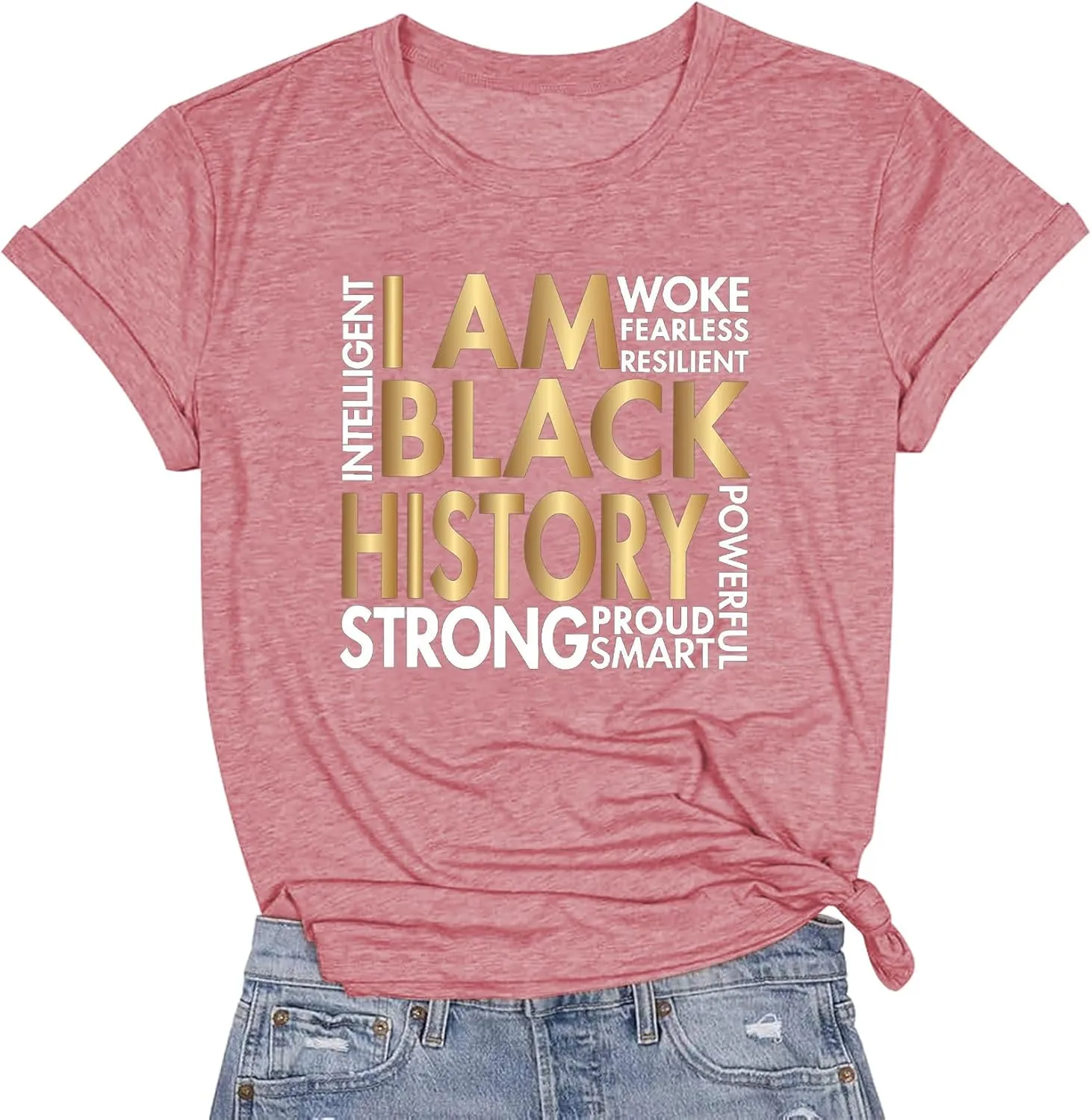 Black History Shirt Women I Am Black History African American Month T-Shirt Juneteenth Tee Tops