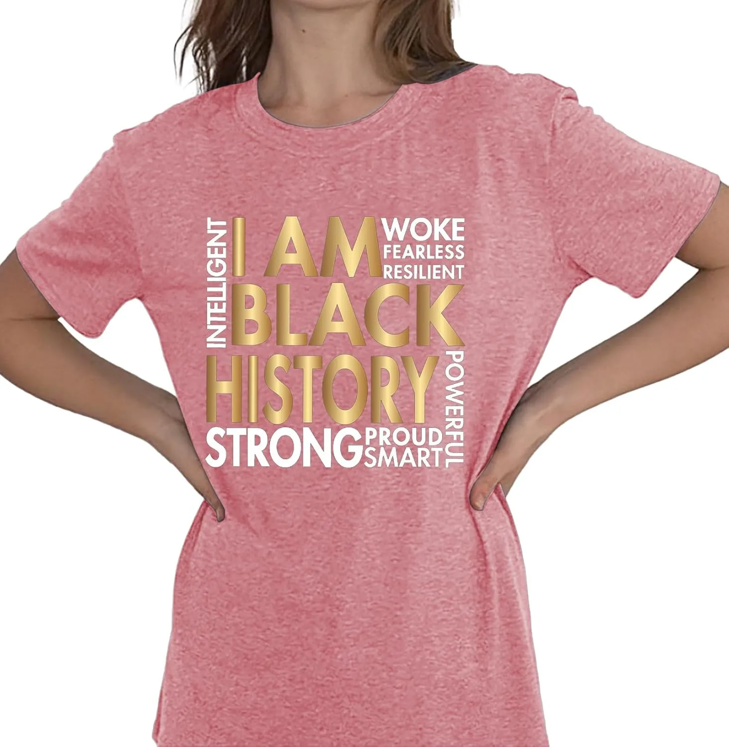 Black History Shirt Women I Am Black History African American Month T-Shirt Juneteenth Tee Tops