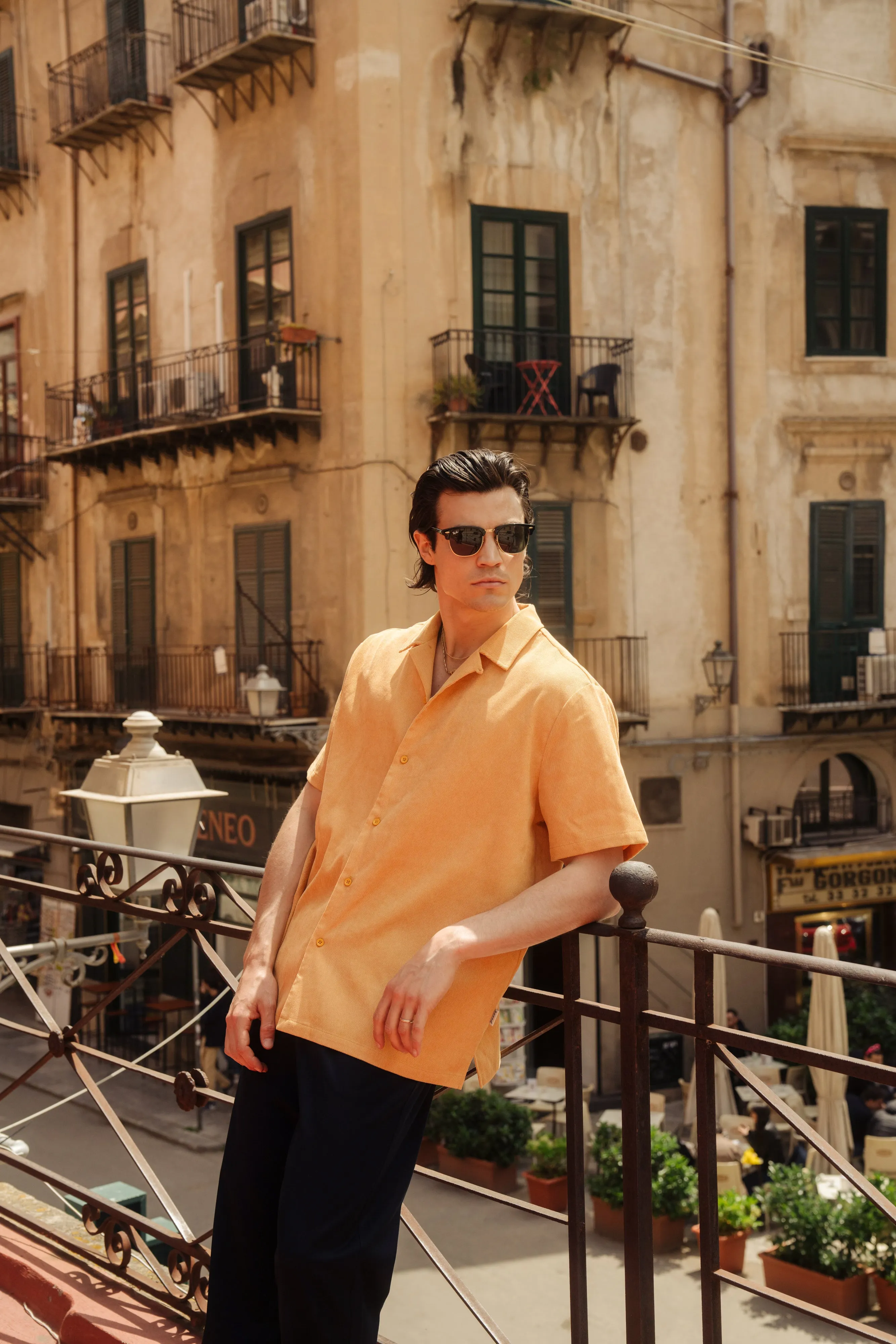 bound 'Mustard' Cord Towel SS Shirt
