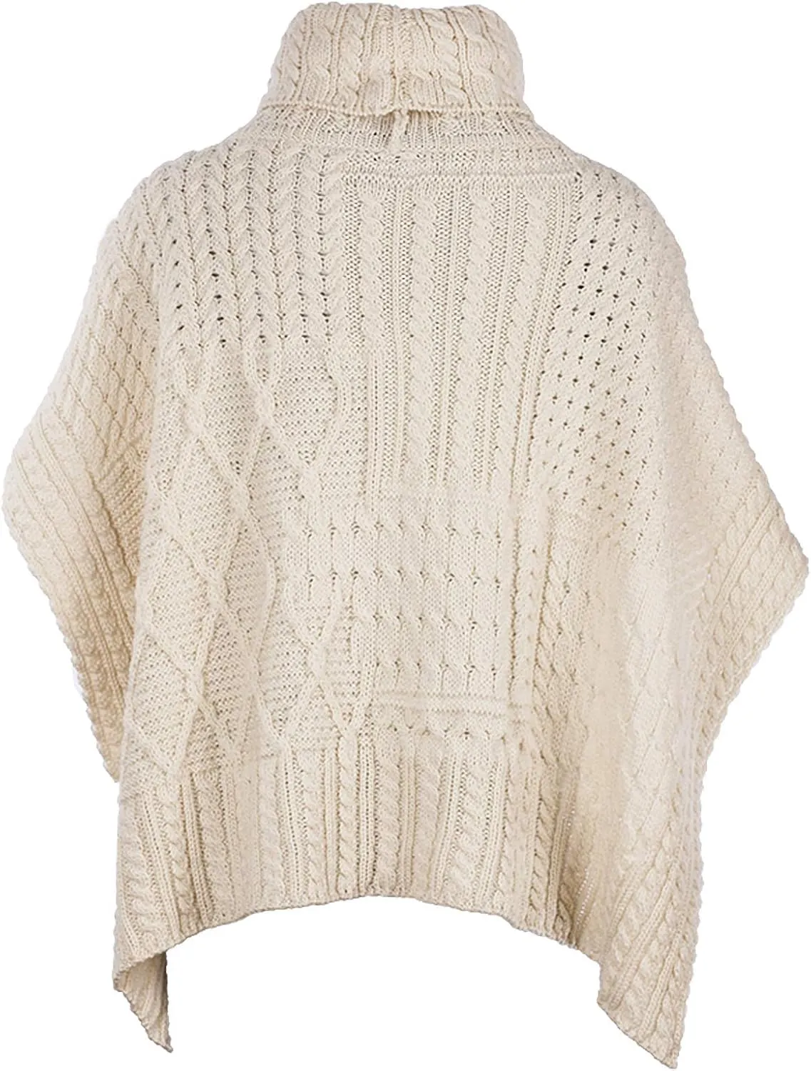 Carraig Donn 100% Irish Merino Wool Patchwork Aran Cowl Cape.