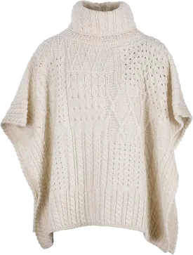 Carraig Donn 100% Irish Merino Wool Patchwork Aran Cowl Cape.