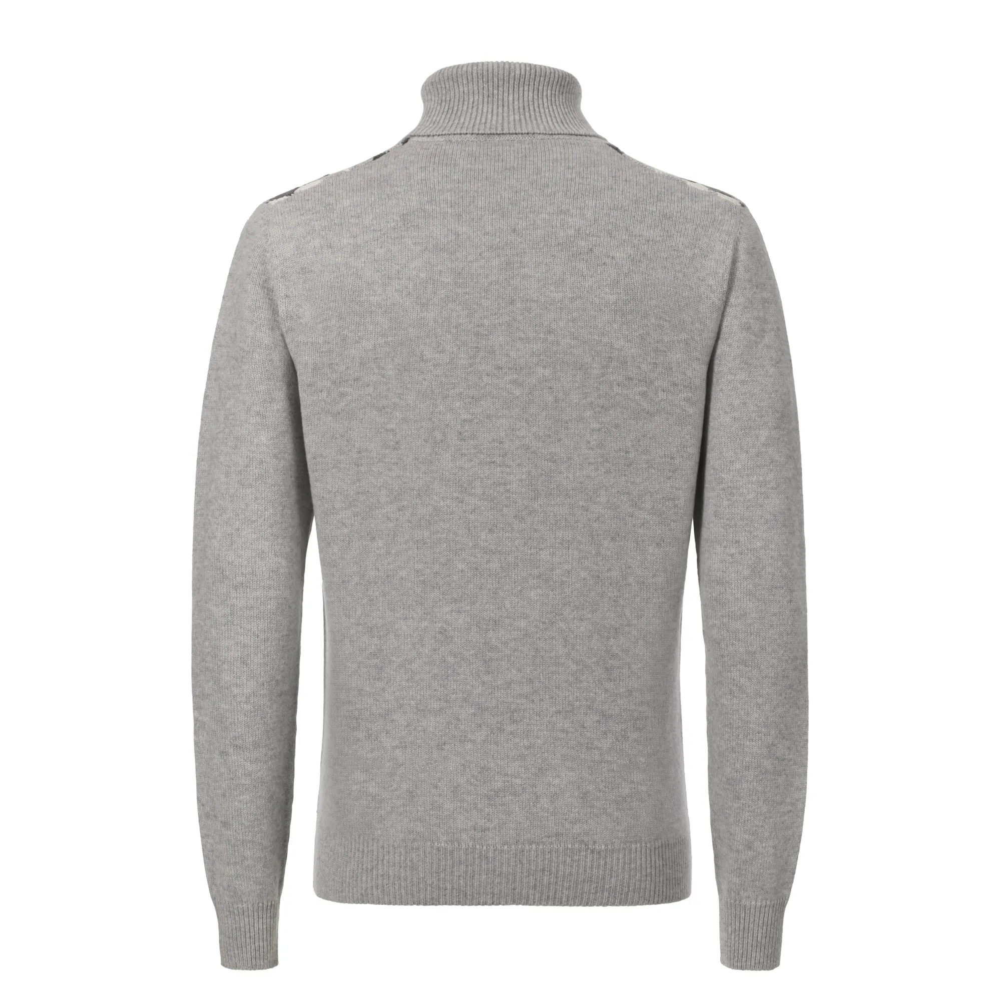 Cashmere Checked Sweater in Grey