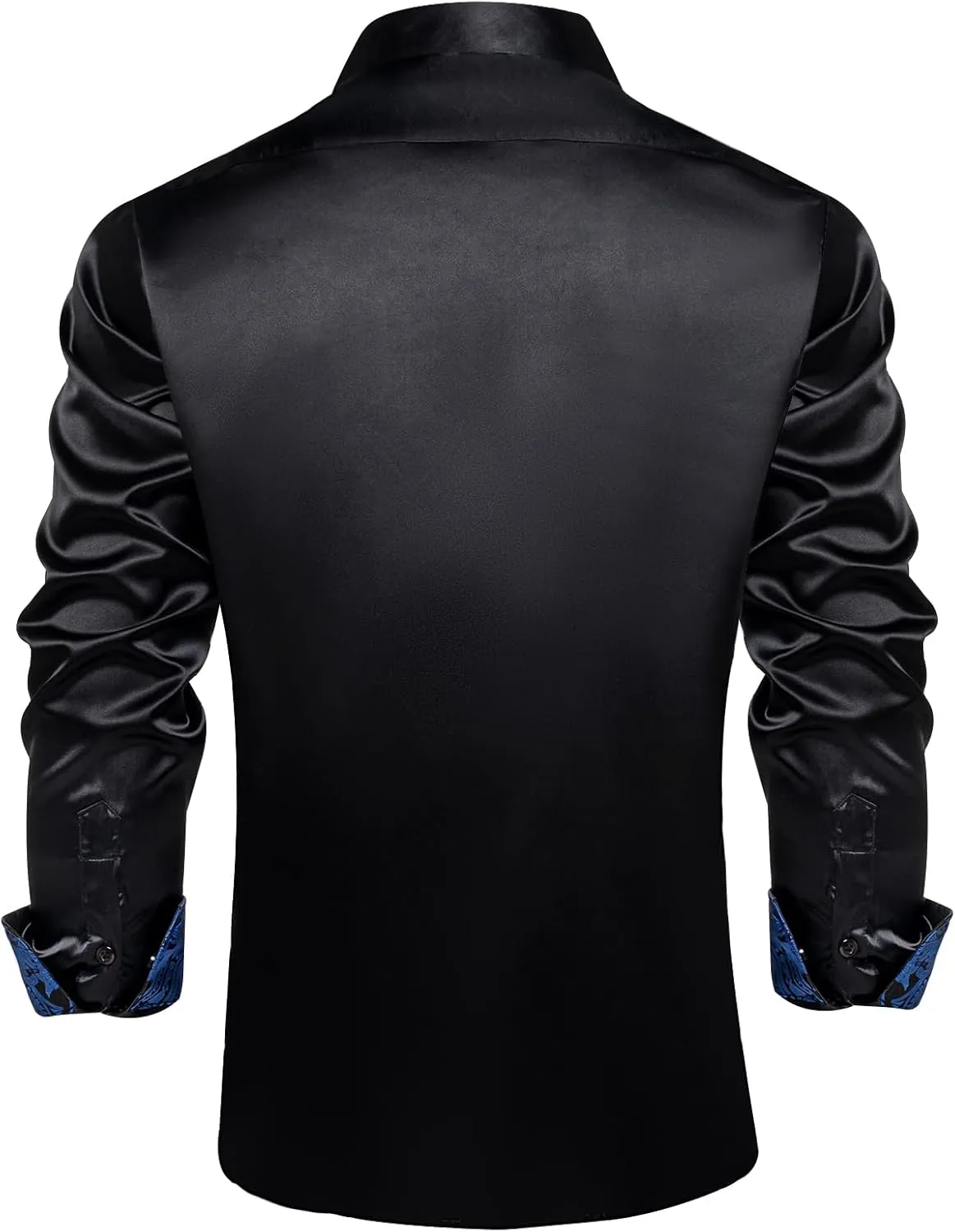 DiBanGu Satin Shirt and Tie Sets for Men Dress Shirts Long Sleeve Inner Contrast Men's Casual Button-Down Shirts S-3XL