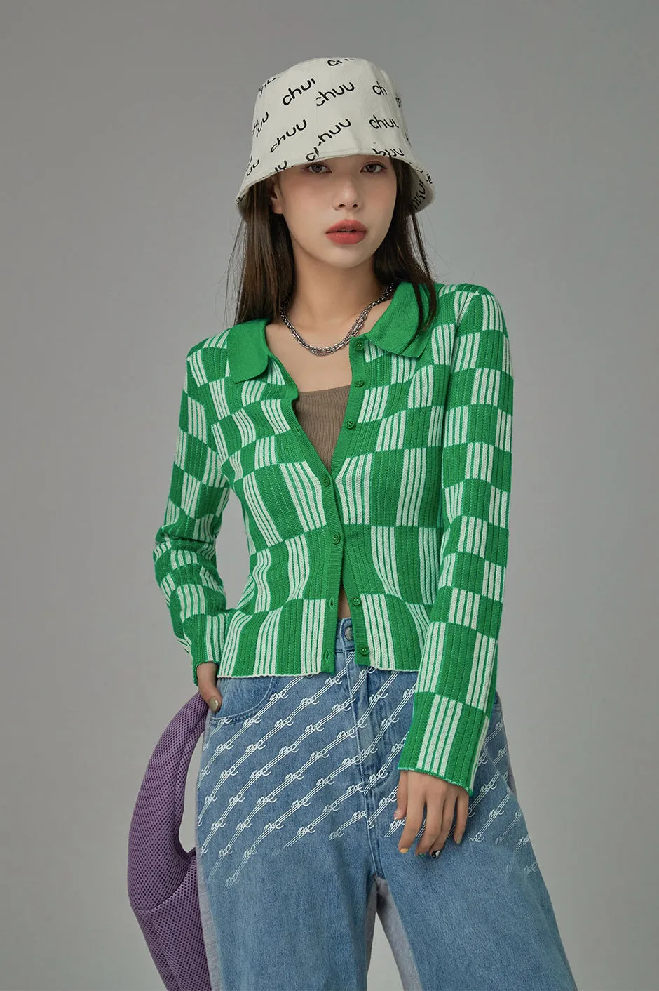 Genius Sense Of Style Checkered Cardigan