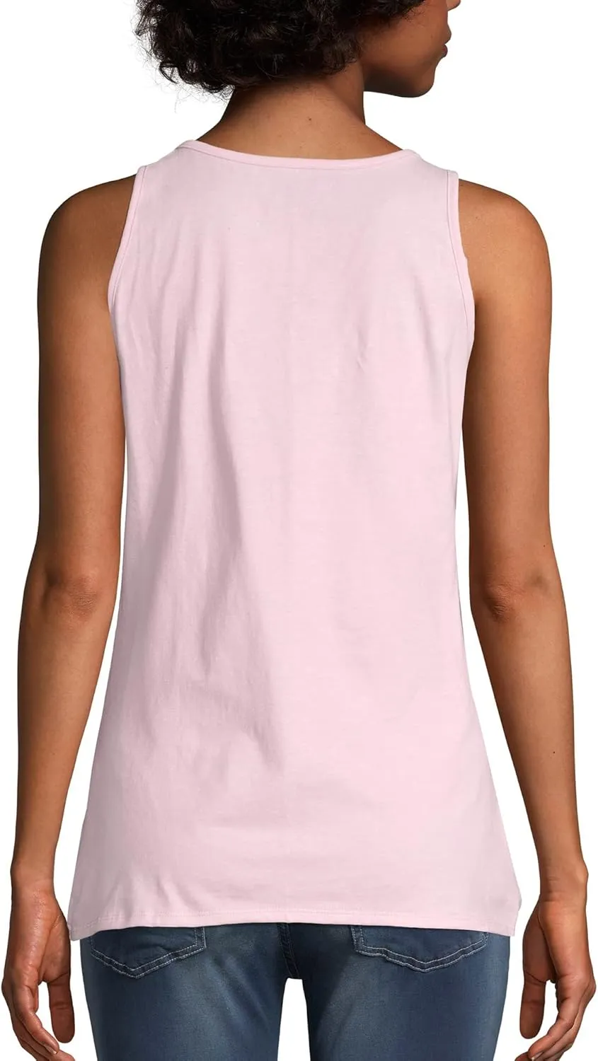 Hanes Women's Scoopneck Cotton Jersey Tank, Classic Cotton Tank Top, Lightweight Cotton Tank for Women