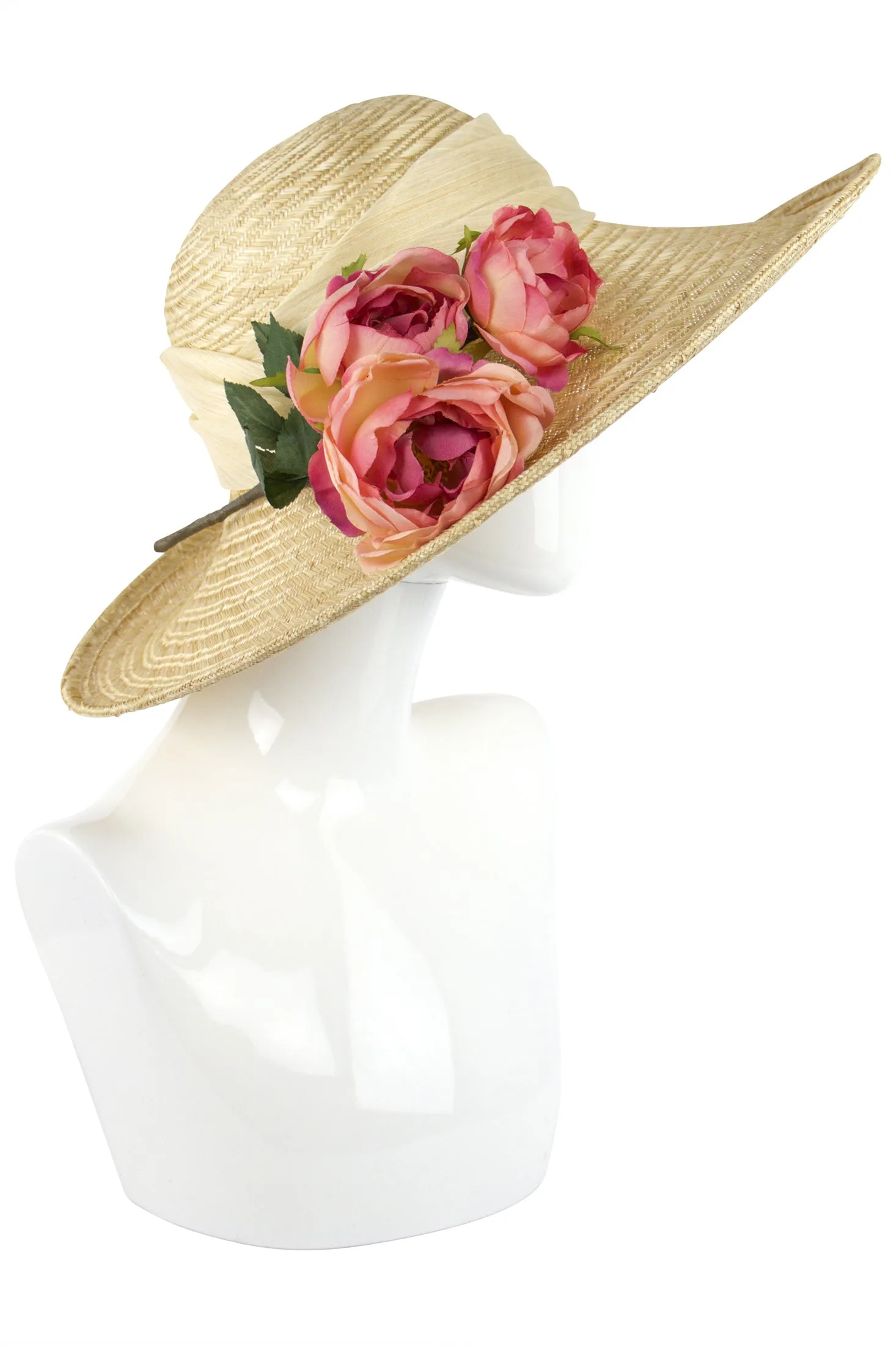 Kathy Jeanne Straw Hat with Roses