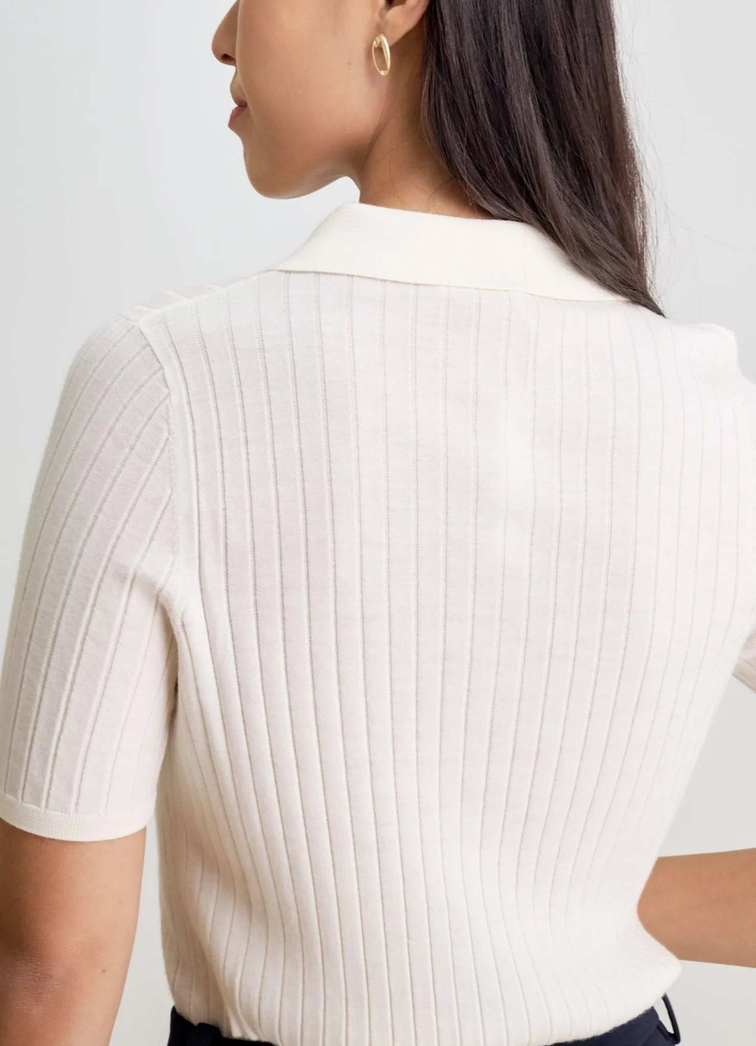 LEE wool polo top (Off white)