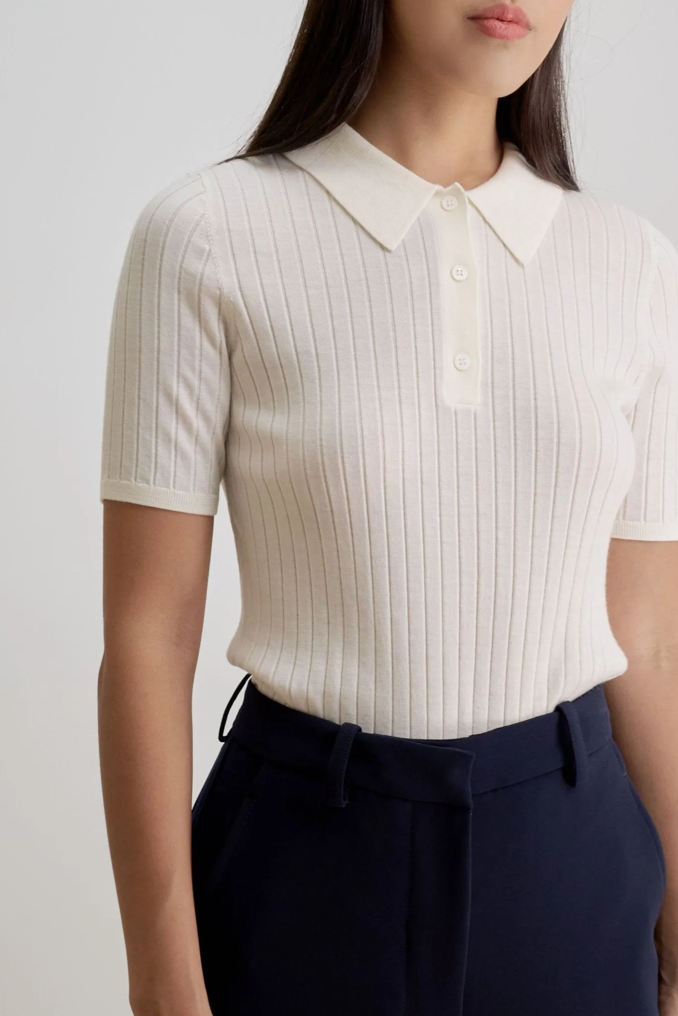 LEE wool polo top (Off white)