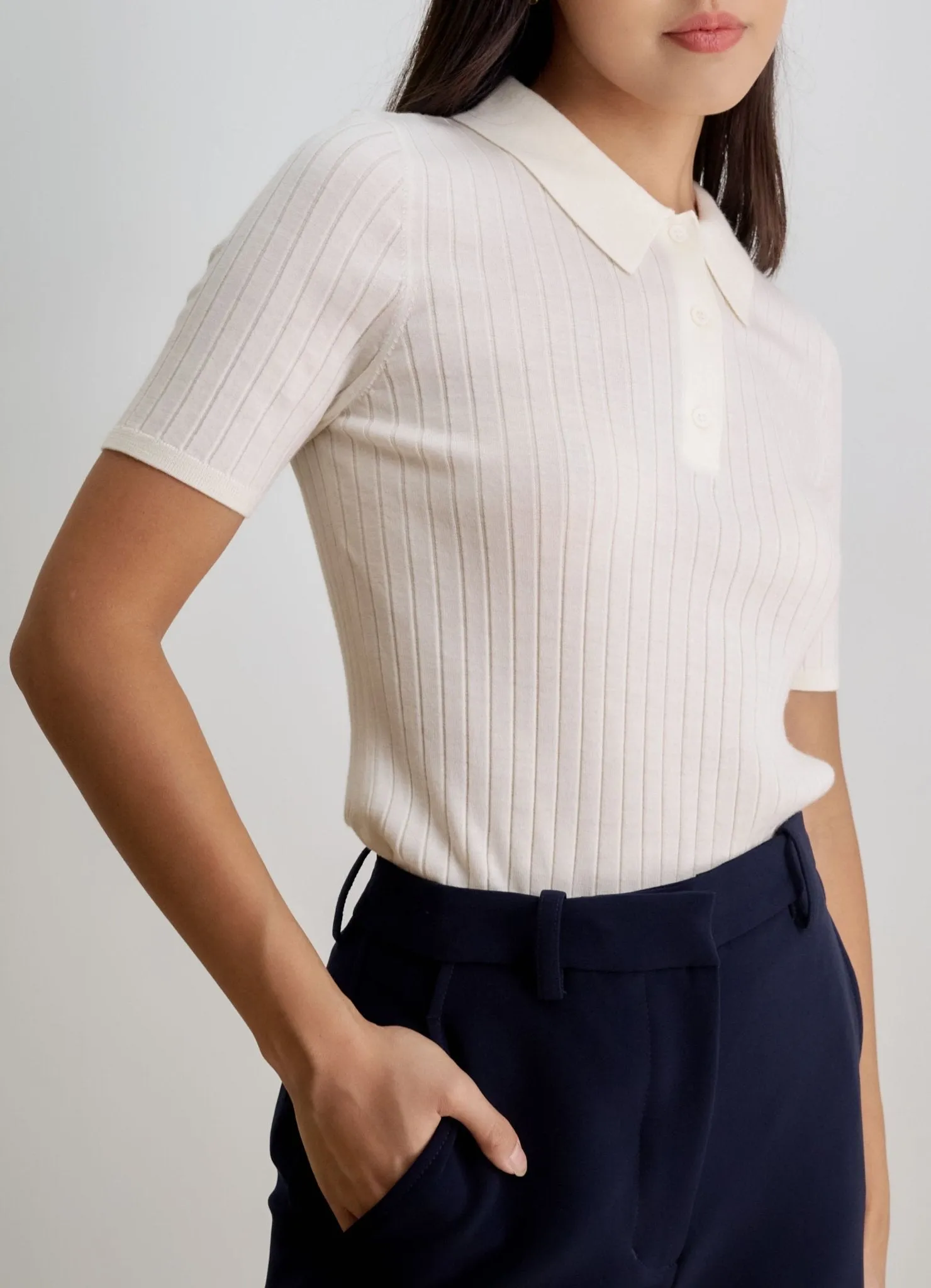 LEE wool polo top (Off white)