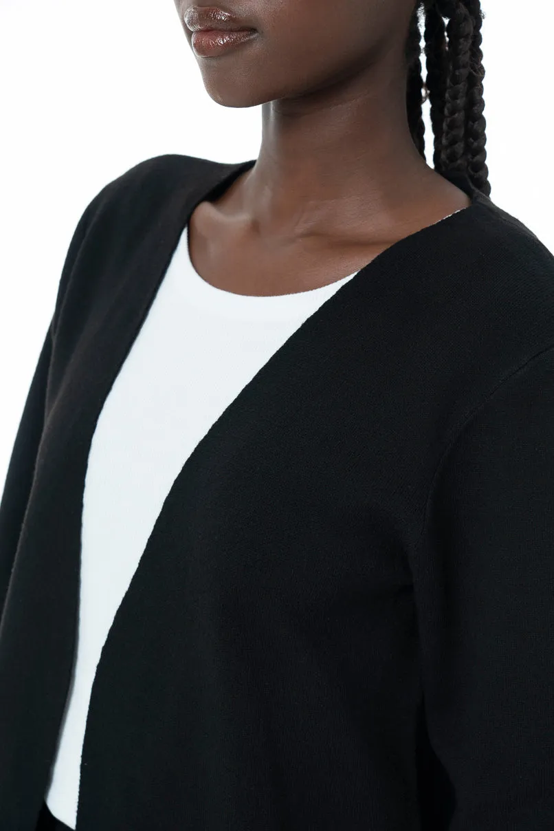Longer Length Cardigan _ 145680 _ Black