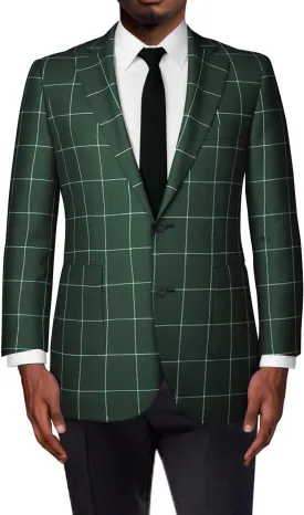 Mens Blazer Slim Fit Checkerd Plaid Jacket Sports Coats Two Button Plaid Suit Blazer for Men Business Wedding Prom