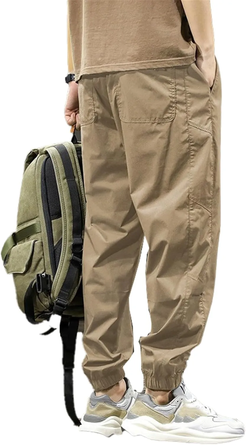 Men's Pant Spring Cargo Casual Loose Plus Size Sports Harem Softshell Trouser for Men