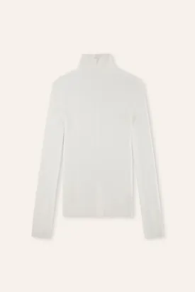 ROSE seamless turtleneck 120'S wool sweater (White)