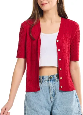Simple&Opulence Womens Summer Cardigans V Neck Cooling Sweater Lightweight Open Front Button Shrugs Knit Top Jackets