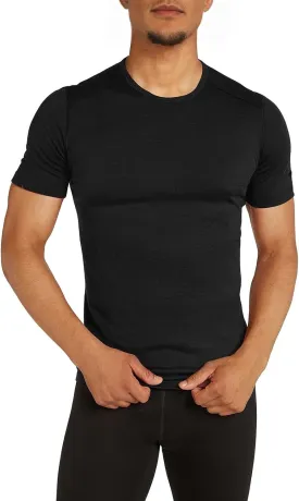 SIORO 100% Merino Wool T-Shirt for Men Short Sleeve Base Layers Odor Resistance Crew Neck Undershirt for Outdoor Hiking S-XXL