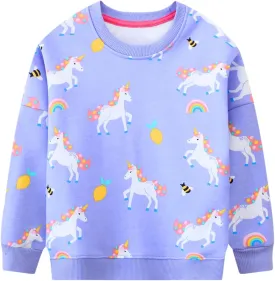 Toddler Girl Cotton Long Sleeve Sweatshirt Christmas Clothing 2-9Y