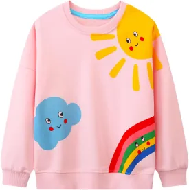 Toddler Girl Cotton Long Sleeve Sweatshirt Christmas Clothing 2-9Y