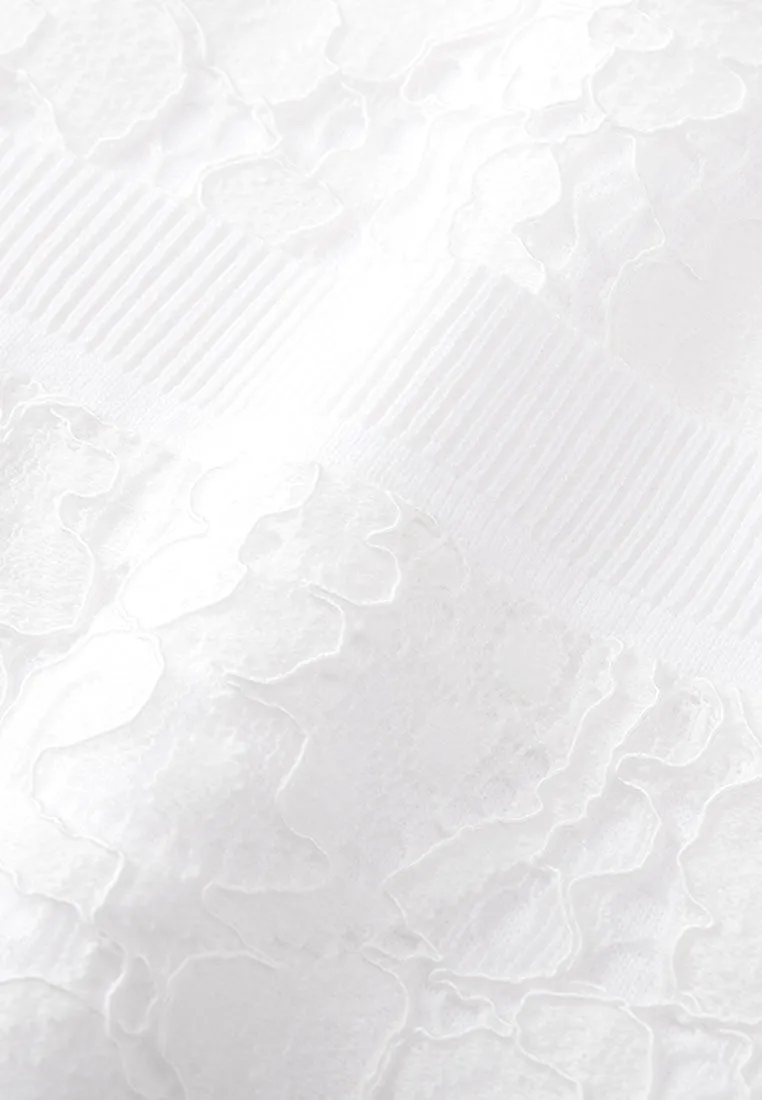White Crew Neck Lace Cardigan