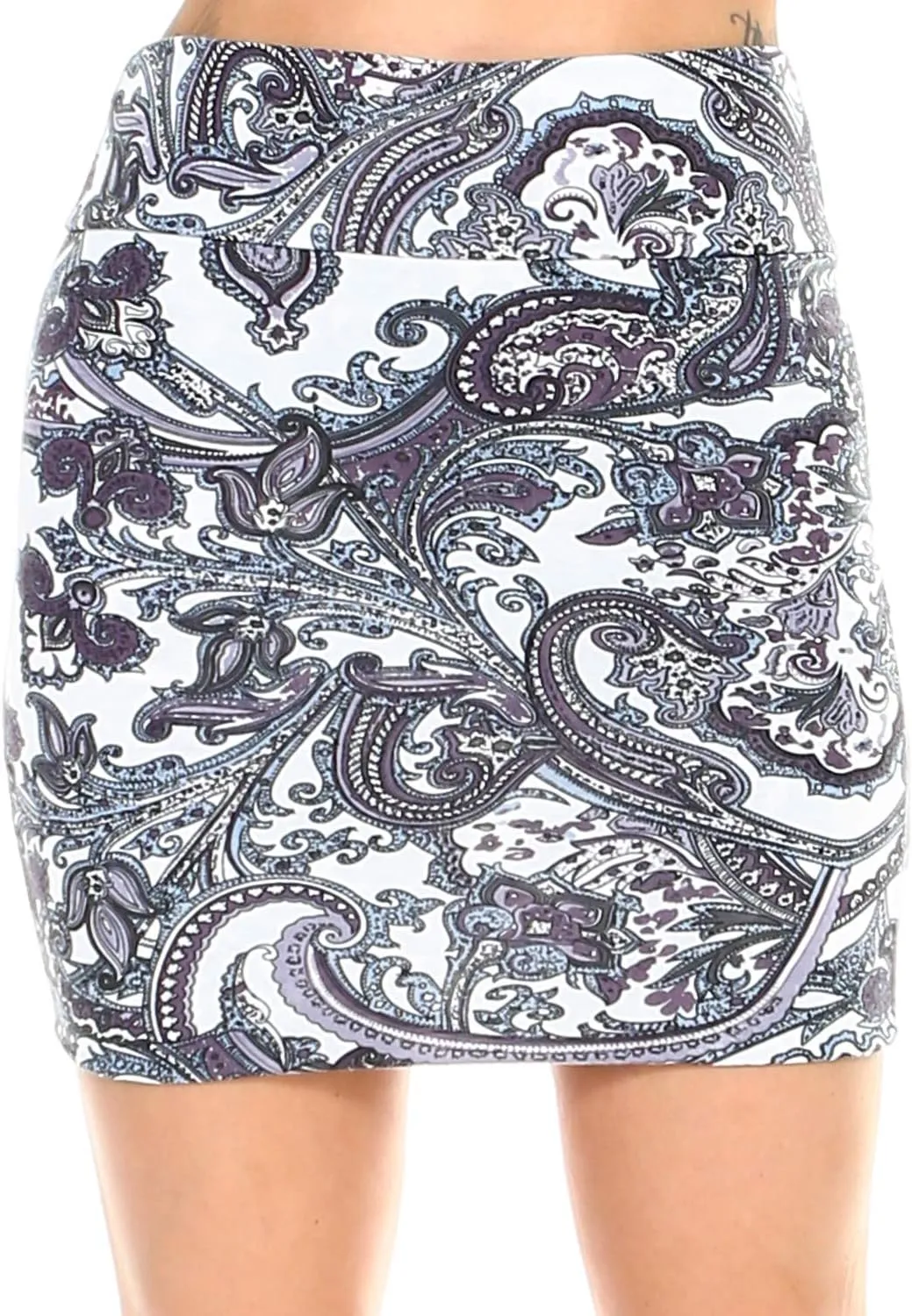 Women's Casual Stretchy Bodycon Pencil Printed Mini Skirt