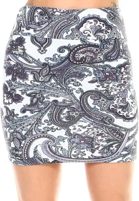 Women's Casual Stretchy Bodycon Pencil Printed Mini Skirt
