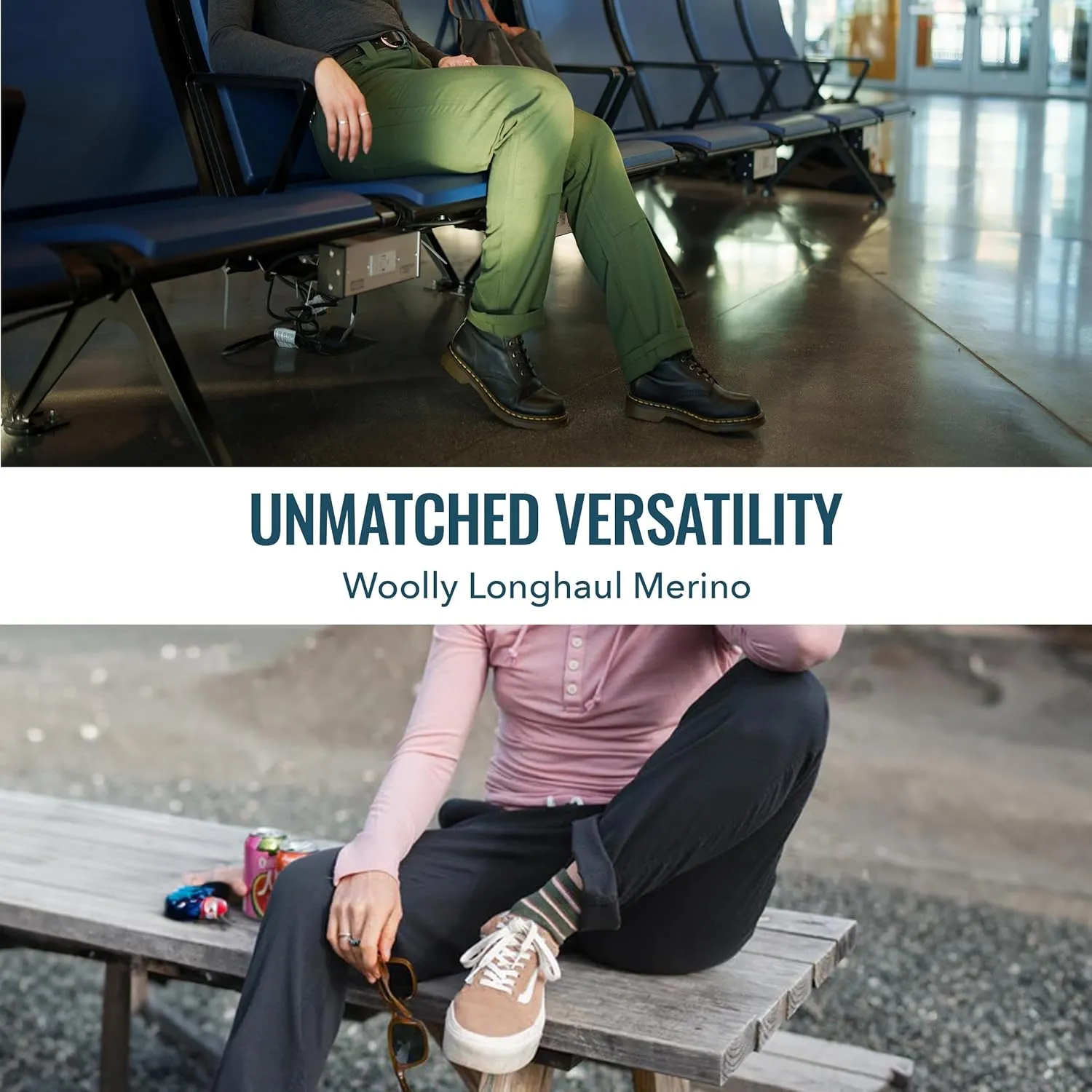 Women's Merino Longhaul Shop Pant by Woolly | Natural Stretch, Stink Free, Seattle Designed