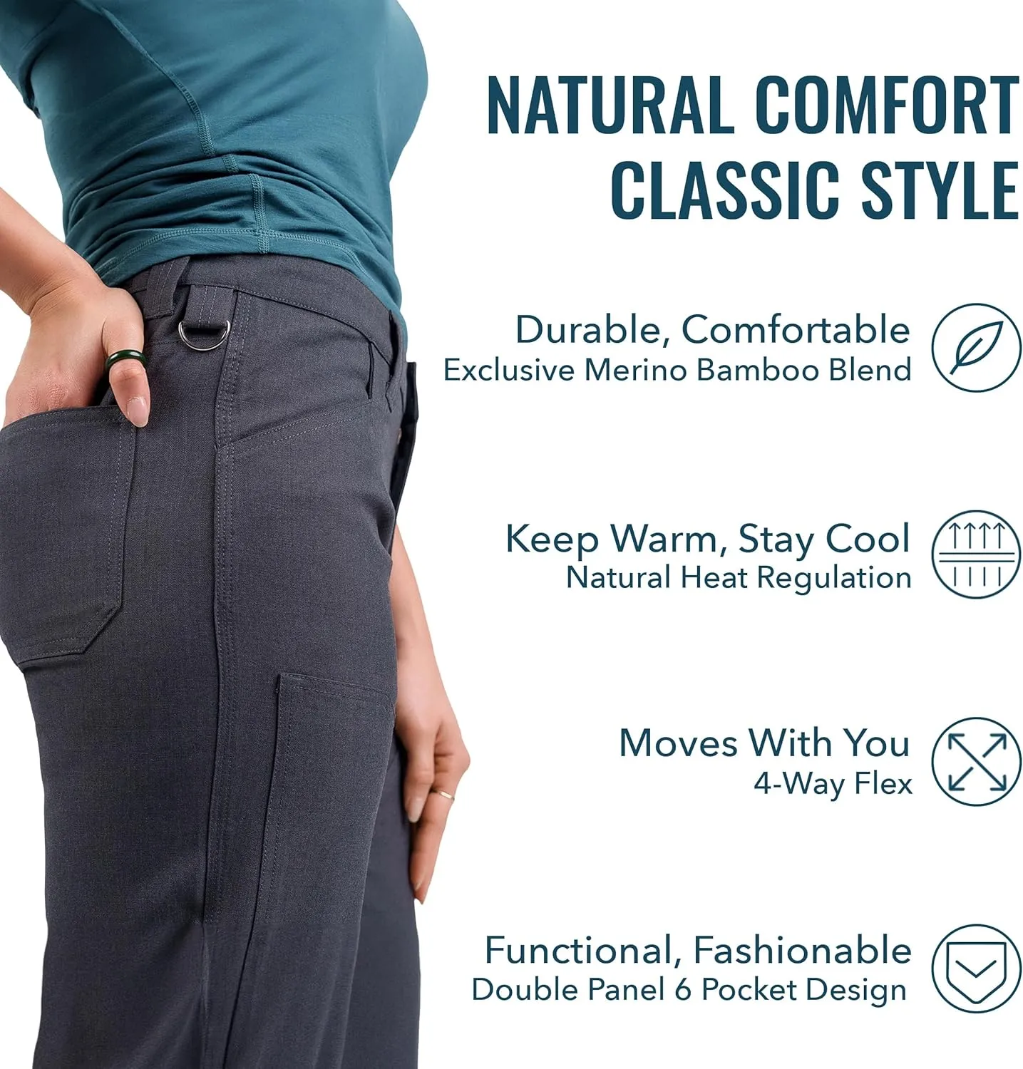 Women's Merino Longhaul Shop Pant by Woolly | Natural Stretch, Stink Free, Seattle Designed